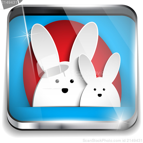 Image of Happy Easter Glossy Application Button