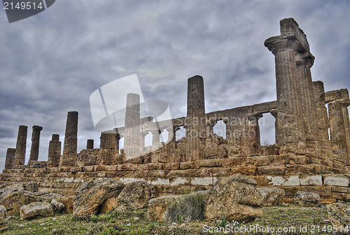 Image of Greek temple of Agrigento in hdr