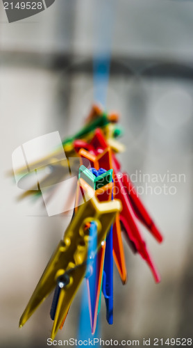 Image of Colored clothes pegs