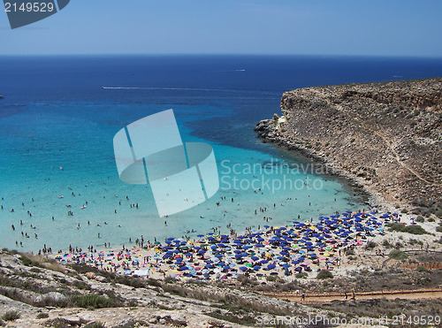 Image of beach on the island of rabbits. Lampedusa- Sicily