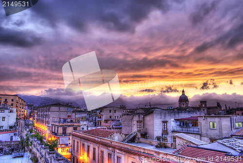 Image of Palermo view at sunset in hdr.Sicily