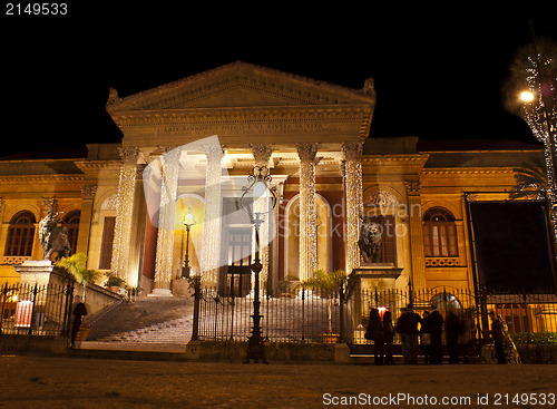 Image of Theatre Massimo by night