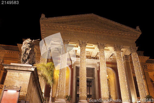 Image of Theatre Massimo by night.Palermo