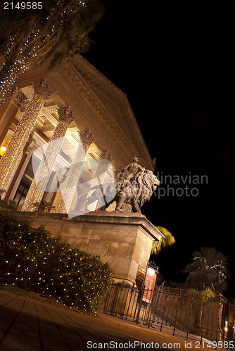 Image of Theatre Massimo by night.Palermo