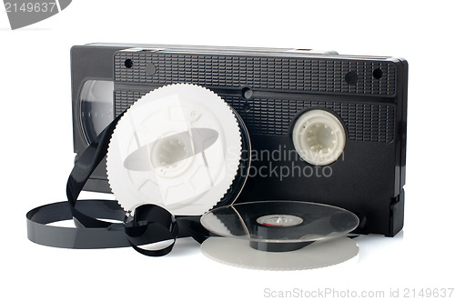 Image of Two videotapes and reel