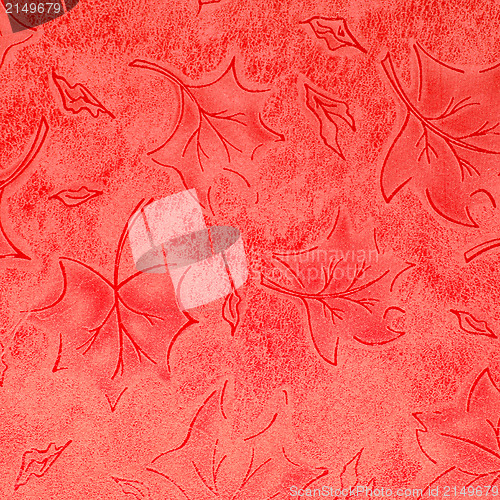 Image of Red floral leather pattern 