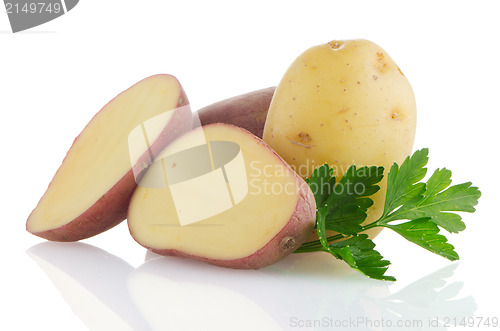 Image of Red sliced potatoes