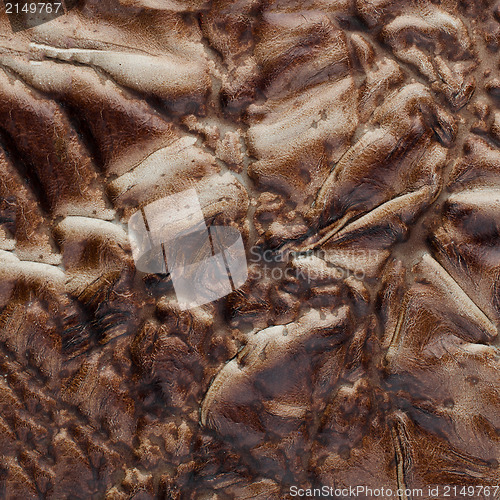 Image of Brown leather texture closeup