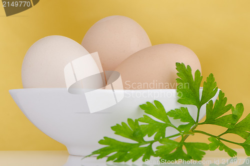 Image of Three eggs in the bowl 