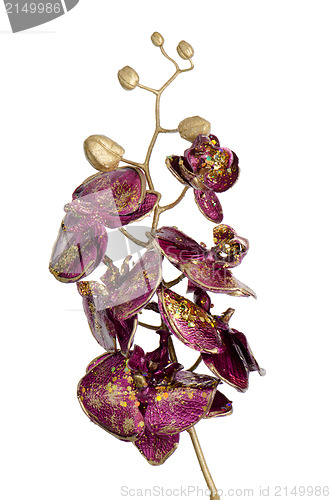 Image of Golden and purple Christmas decoration
