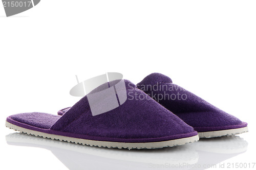 Image of A pair of purple slippers