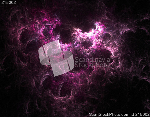 Image of Purple fractal clouds - futuristic art