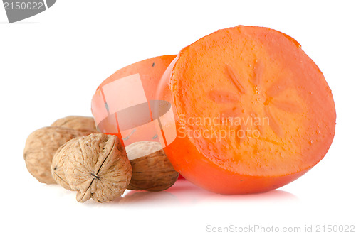 Image of Ripe persimmons and nuts