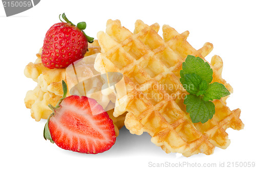 Image of Waffles and strawberry