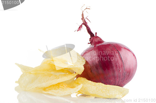 Image of Potato chips and onion