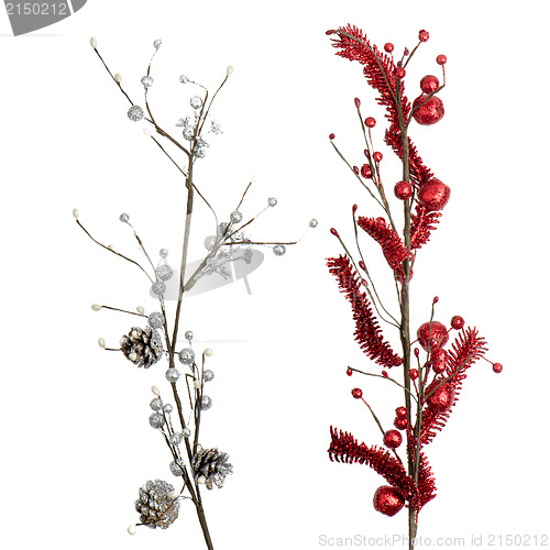 Image of Red and silver Christmas decoration