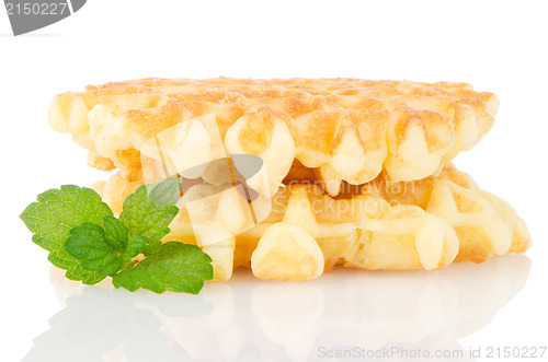 Image of Pile of sweet waffles