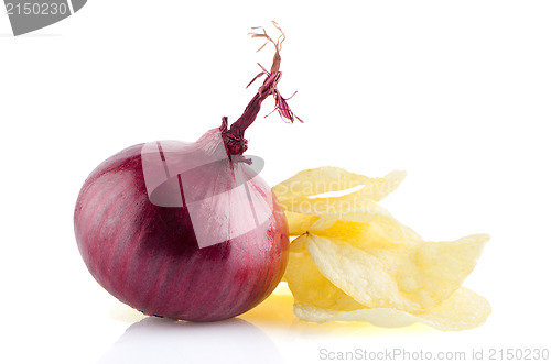 Image of Potato chips and onion