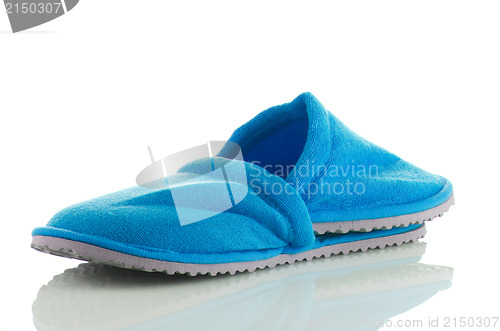 Image of A pair of blue slippers