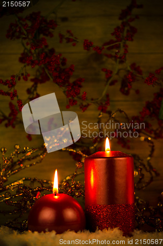 Image of Two candles Christmas decoration