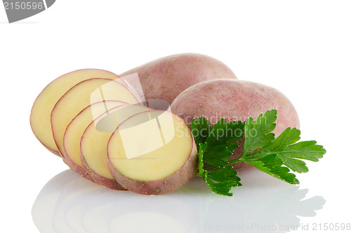 Image of Red sliced potatoes