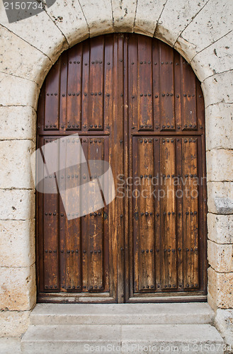 Image of Old wooden entrance door