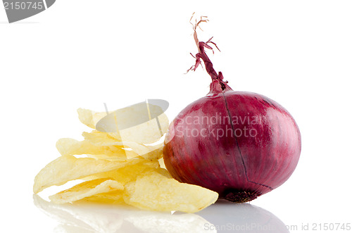 Image of Potato chips and onion