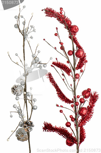 Image of Red and silver Christmas decoration