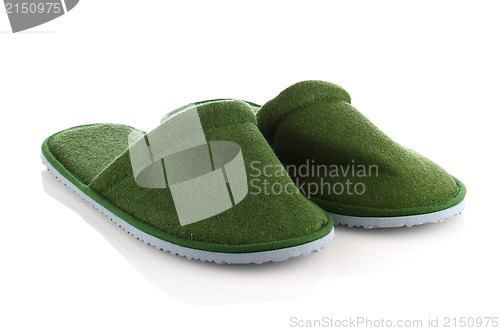 Image of A pair of green slippers