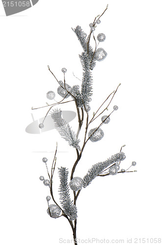 Image of Christmas decorative silver leaves