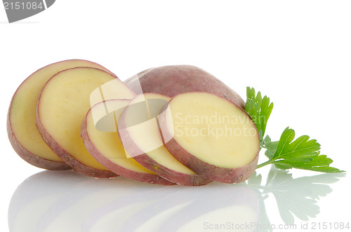 Image of Red sliced potatoes