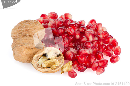 Image of Pomegranate seed pile and nuts