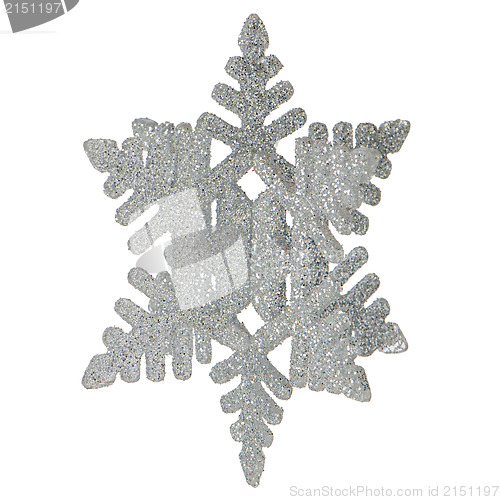 Image of Plastic silver color snowflake