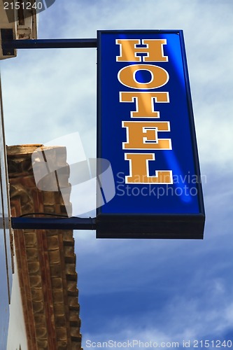 Image of Close up of Hotel Sign 