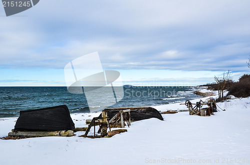 Image of Old boats and winches