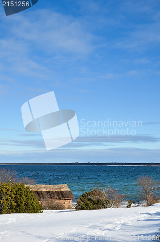 Image of Blue sky and blue water