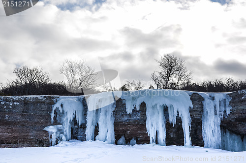 Image of Ice at a limestone cliff