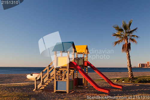 Image of On the Malaga beach in the morning