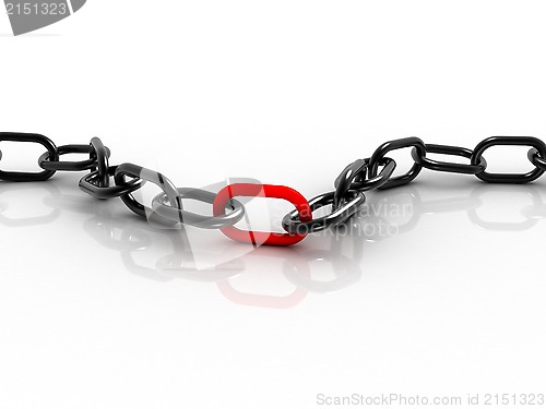 Image of Black chain with red part in the middle