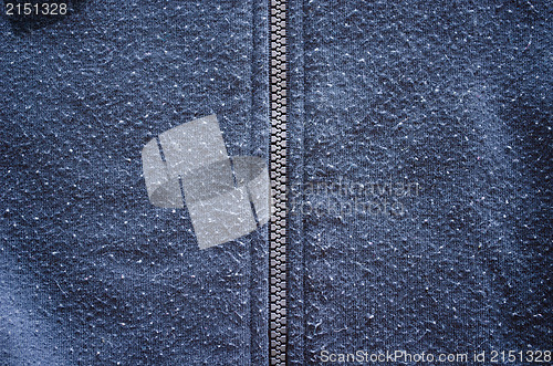 Image of jumper robe garment zipper worn fabric closeup 