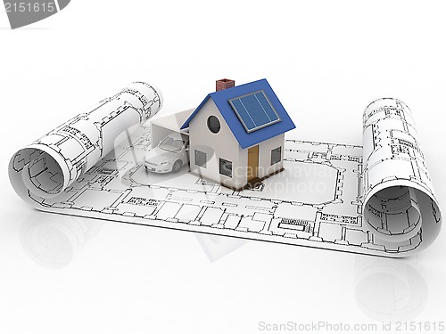 Image of Architecture model house with garage