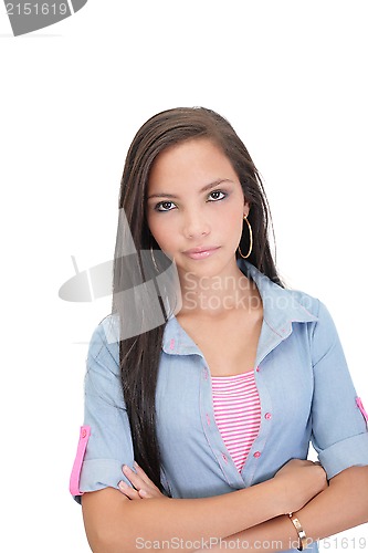 Image of Serious woman portrait, isolated 