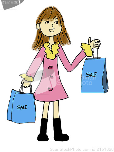 Image of pretty girl shopping 