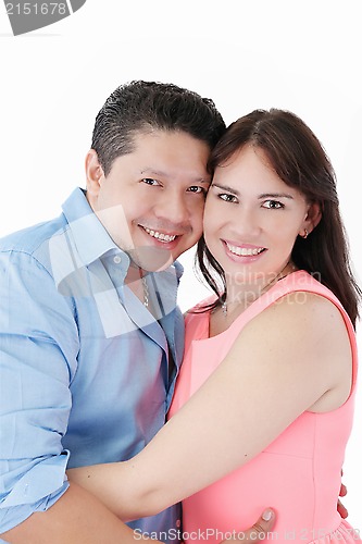 Image of Happy smiling couple looking together at camera