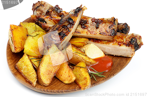 Image of Barbecue Pork Ribs and Roasted Potato