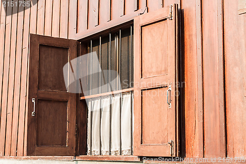 Image of Wood window opened
