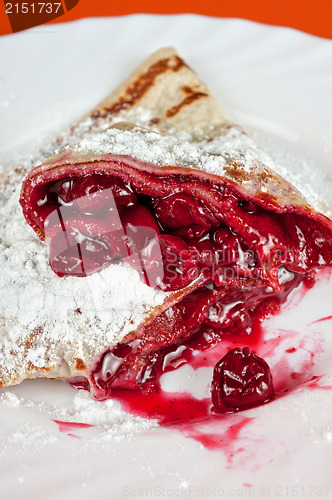 Image of pancakes with cherries