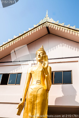 Image of Standing bronze buddha image statue 