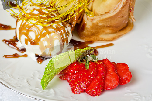 Image of tasty pancake dessert