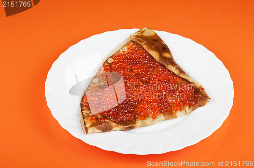 Image of Pancake with red caviar